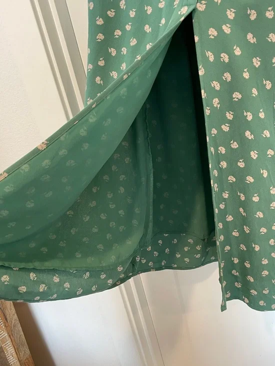 Green Floral Wrap Maxi Skirt - Picture 6 of 6